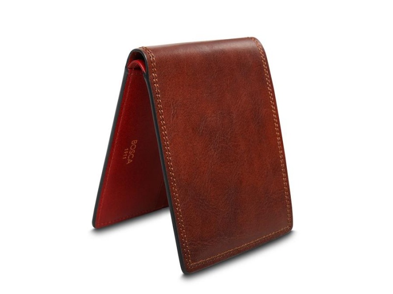 Bosca 8 Pocket Deluxe Executive Wallet Bruna Röda | DSEVO38502