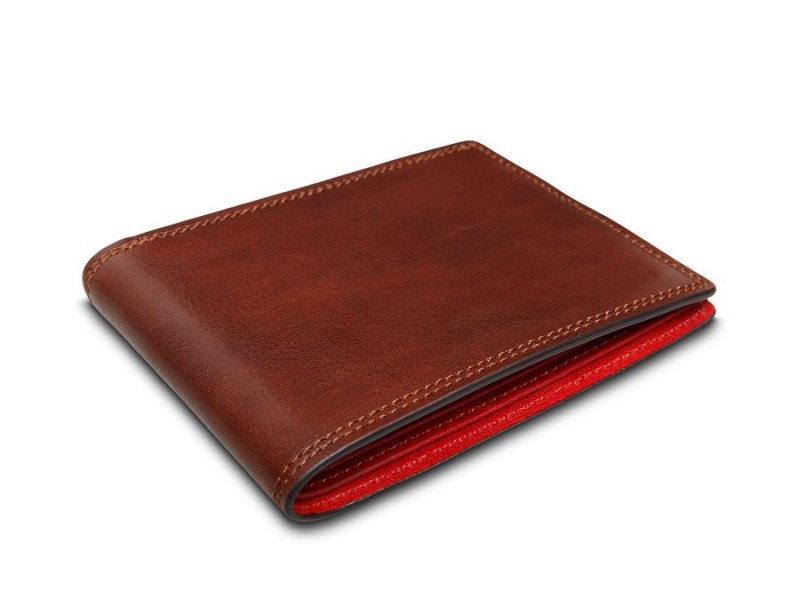 Bosca 8 Pocket Deluxe Executive Wallet Bruna Röda | DSEVO38502