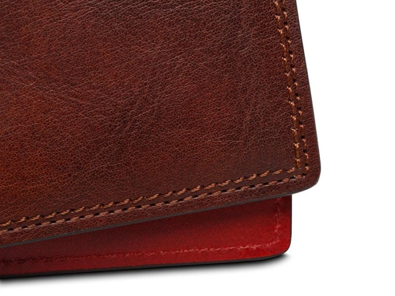 Bosca 8 Pocket Deluxe Executive Wallet Bruna Röda | DSEVO38502