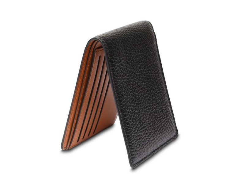 Bosca 8 Pocket Wallet Monfrini Contrast Svarta Bruna | QSEWA87165