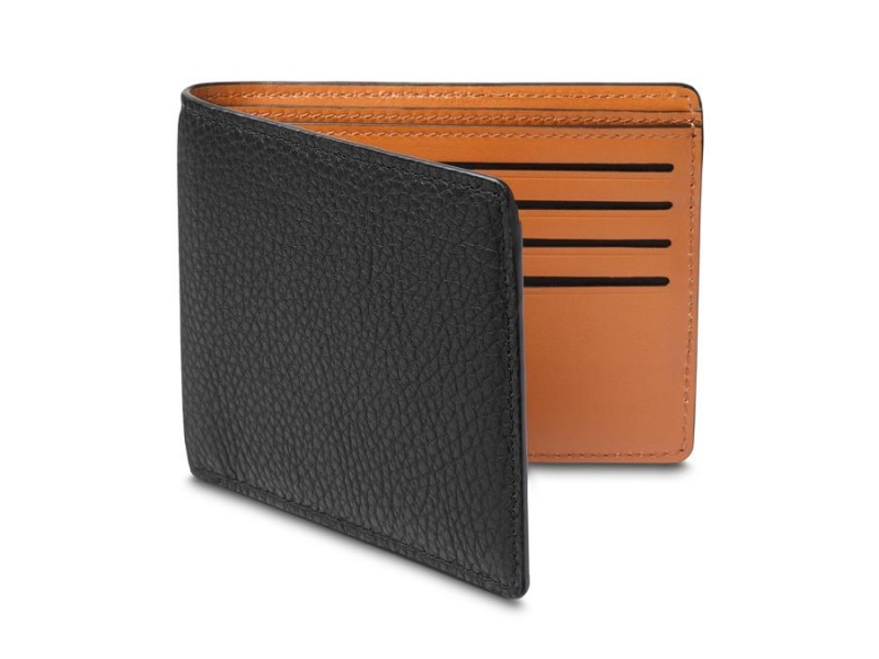 Bosca 8 Pocket Wallet Monfrini Contrast Svarta Bruna | QSEWA87165