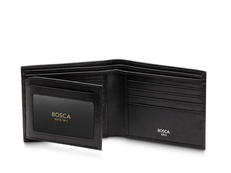 Bosca Bifold Wallet With Card / I.D. Flap Svarta | BSESO32327