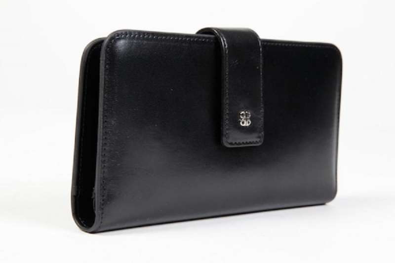 Bosca Checkbook Clutch Svarta | QSEUV50193