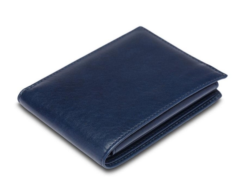 Bosca Credit Wallet w/ I.D. Passcase Navy Blå | XSEGW50215