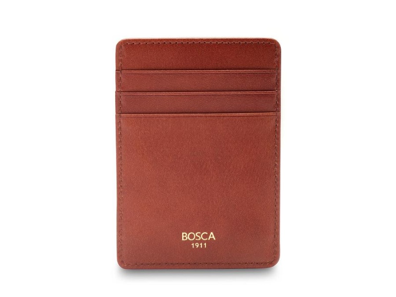 Bosca Deluxe Front Pocket Wallet Bruna | SEJBT73415