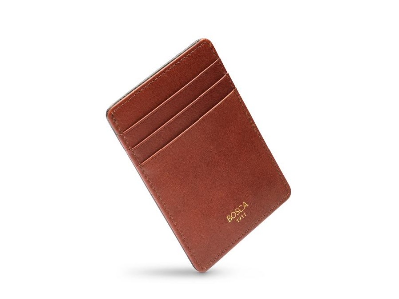 Bosca Deluxe Front Pocket Wallet Bruna | SEJBT73415