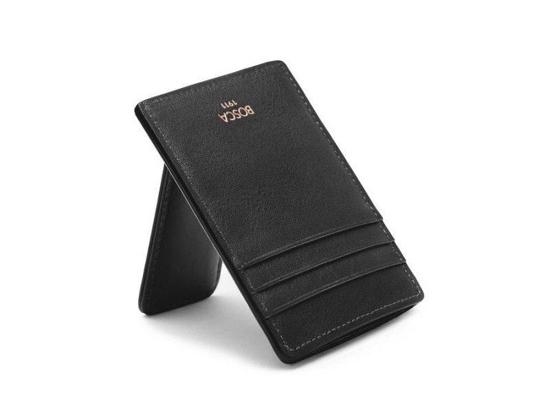 Bosca Deluxe Front Pocket Wallet Svarta | SEDYB74076