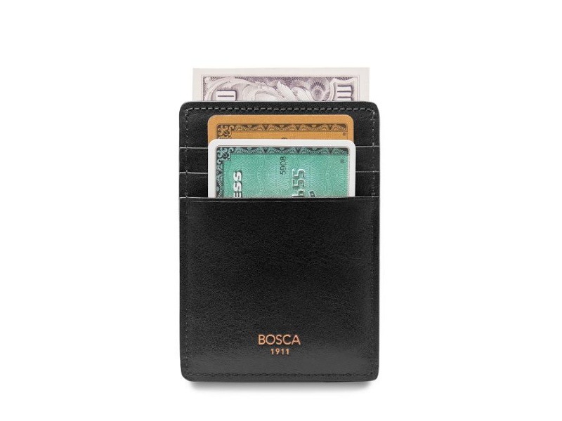 Bosca Deluxe Front Pocket Wallet Svarta | SEDYB74076