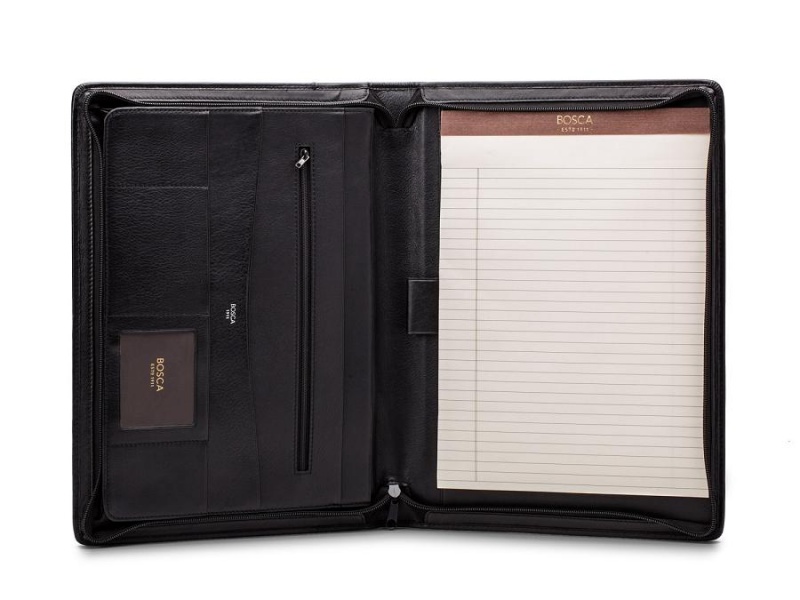 Bosca Deluxe Zip Around Portfolio Organizer Svarta | SEDFL44956