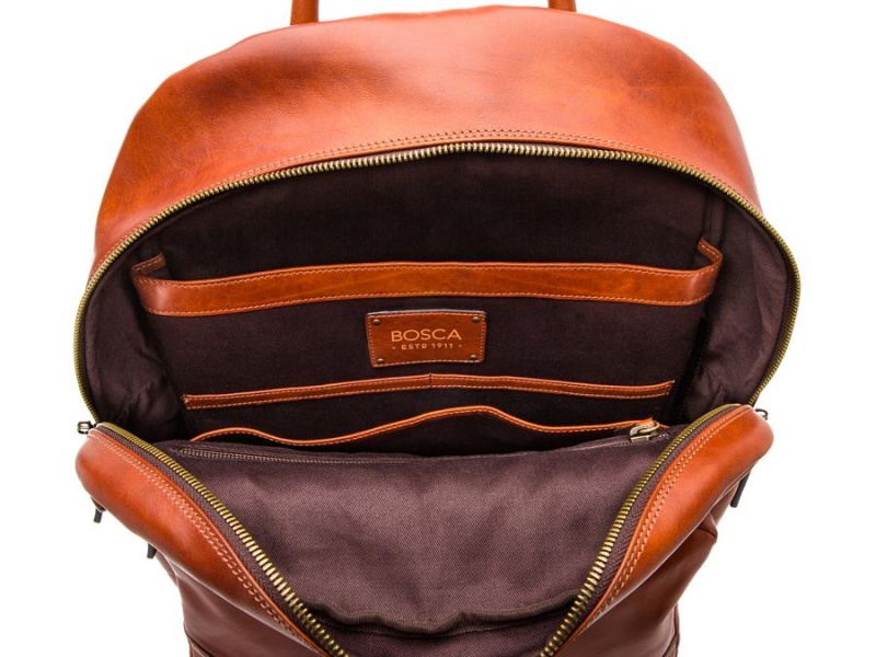 Bosca Dolce Läder Backpack Bruna | XSEBH40751