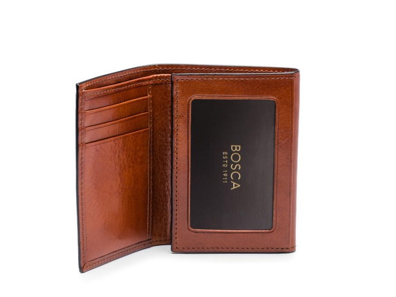 Bosca Double I.D. Trifold Wallet Bruna | BSESD24663