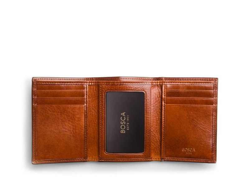 Bosca Double I.D. Trifold Wallet Bruna | BSESD24663