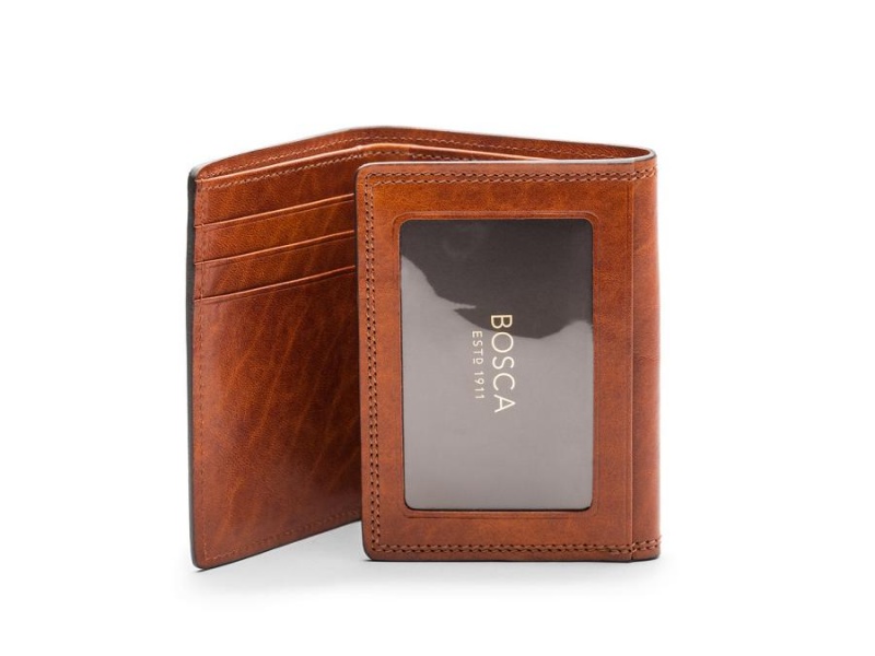 Bosca Double I.D. Trifold Wallet Bruna | GSEEC68442