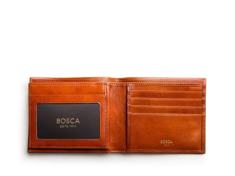 Bosca Euro 8 Pocket Deluxe Executive Wallet w/ Passcase Bruna | SEZPD67241