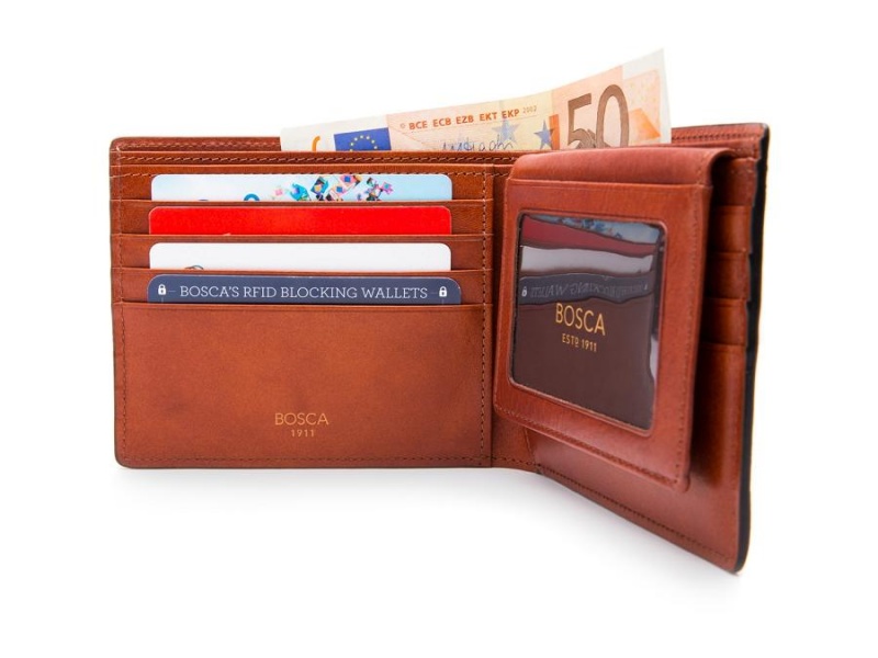 Bosca Euro Credit Wallet w/I.D. Passcase Bruna | SENZX54071