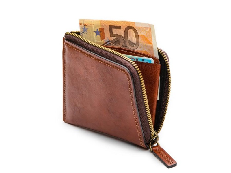 Bosca Euro Zip Wallet Bruna | SEZDE16545