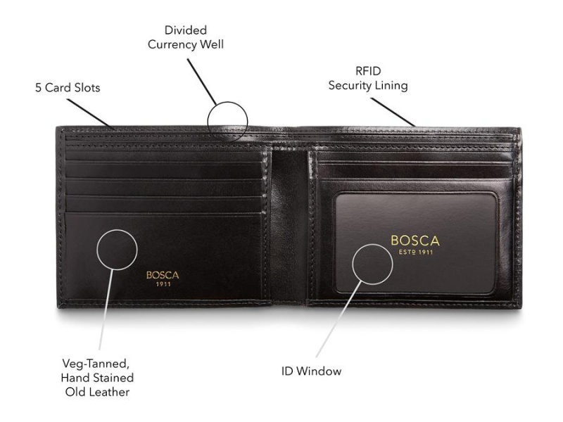 Bosca Executive I.D. Wallet Svarta | FSEUI11200