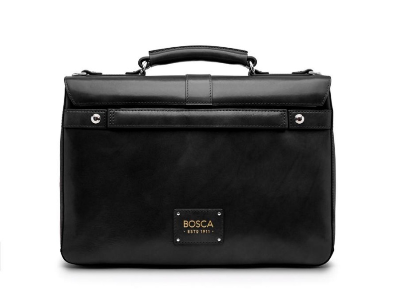 Bosca Flapover Briefcase Svarta | ESEVG46381