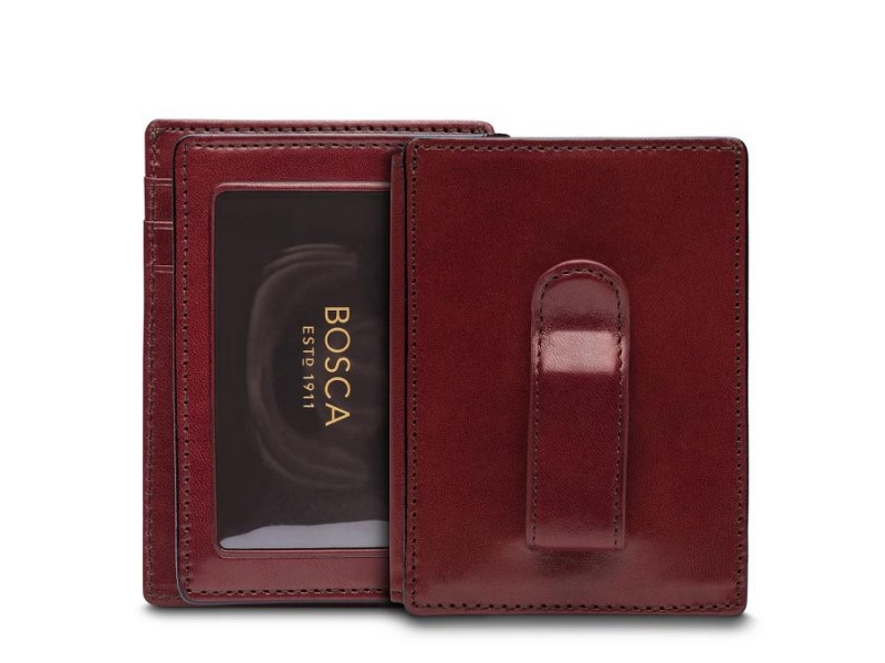 Bosca Front Pocket I.D. Wallet Röda | YSEVQ97950