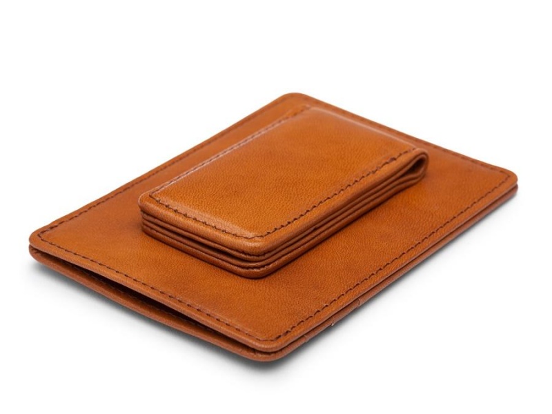 Bosca Front Pocket Wallet -Saddle- Bruna | QSEUV70346