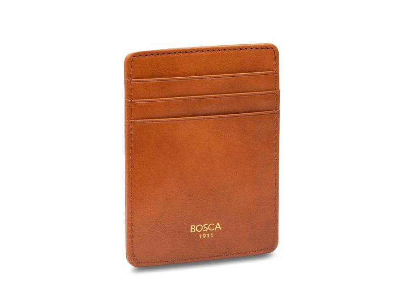 Bosca Front Pocket Wallet -Saddle- Bruna | QSEUV70346