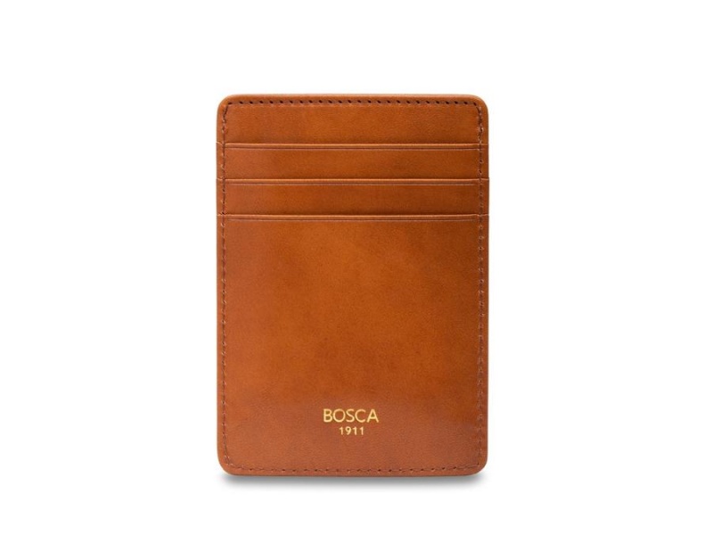 Bosca Front Pocket Wallet -Saddle- Bruna | QSEUV70346