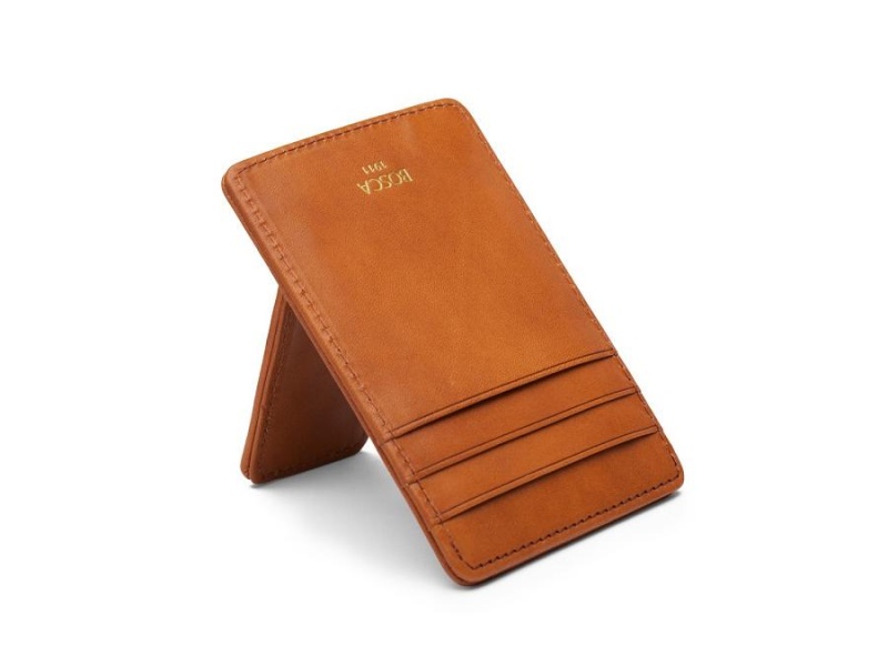 Bosca Front Pocket Wallet -Saddle- Bruna | QSEUV70346