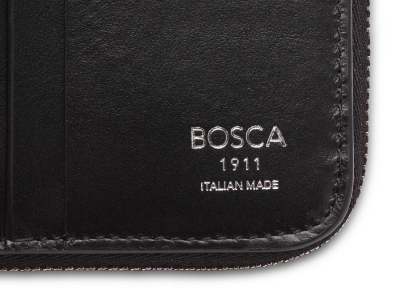 Bosca Italia 4" Billfold Wallet with Zip Svarta | SENZX49164