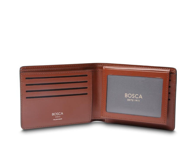 Bosca Italia Credit Wallet w/ I.D. Passcase Svarta Bruna | ESEHC84100