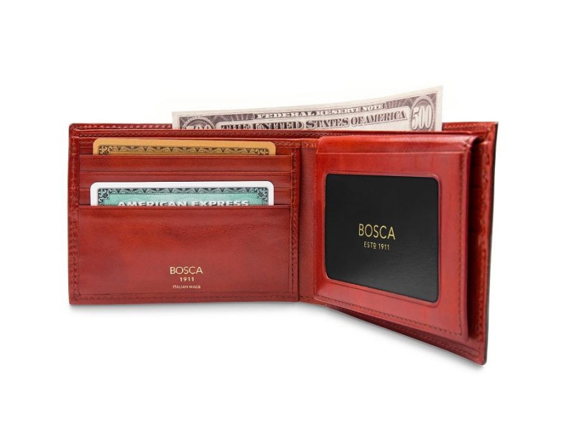 Bosca Italia Credit Wallet with I.D. Passcase Bruna | ASEDF55175