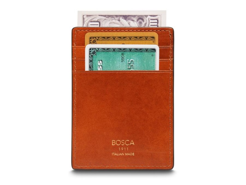 Bosca Italia Deluxe Front Pocket Money Clip Wallet Bruna | USETG60343