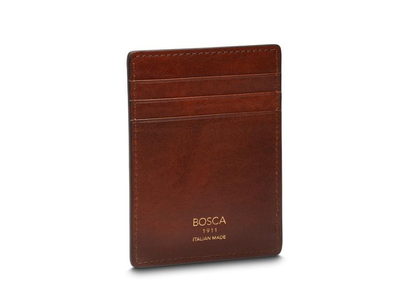 Bosca Italia Deluxe Front Pocket Money Clip Wallet Bruna | USETG60343