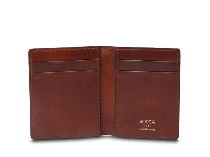 Bosca Italia Deluxe Front Pocket Wallet Bruna | USETG86345