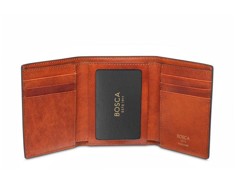 Bosca Italia Dolce Double I.D. Trifold Wallet - RFID Bruna | ZSENQ21624