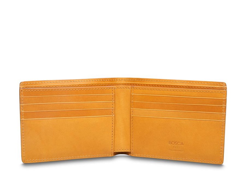 Bosca Italo Contrast 8 Pocket Wallet Bruna Gula | GSEUC41283