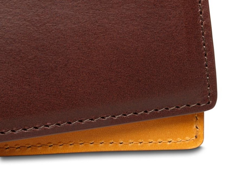 Bosca Italo Contrast 8 Pocket Wallet Bruna Gula | GSEUC41283