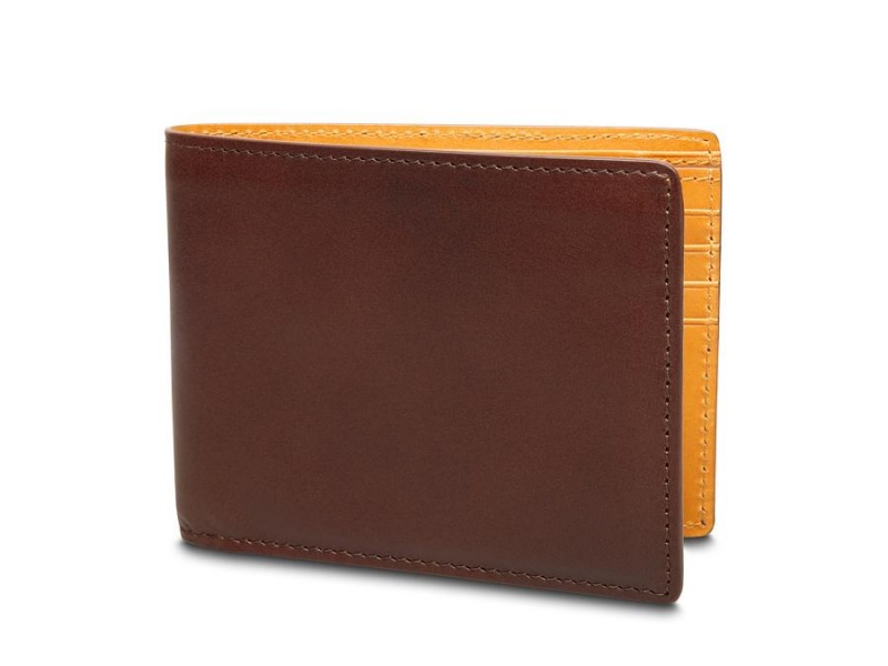 Bosca Italo Contrast 8 Pocket Wallet Bruna Gula | GSEUC41283