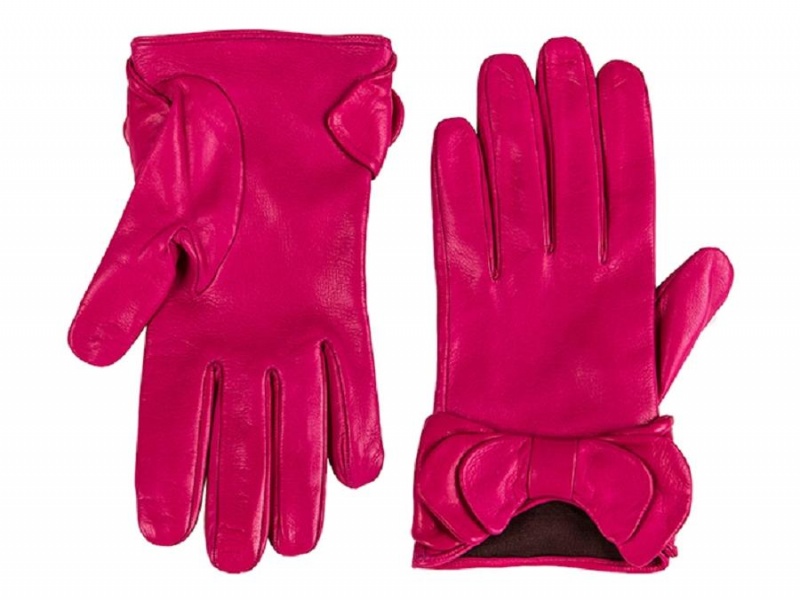 Bosca Korta Lambskin Glove w/ Bow Rosa | SEJKU20469