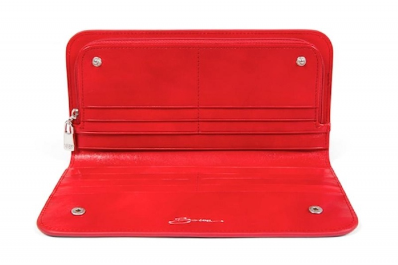 Bosca Large Snap Clutch Röda | PSEER54325