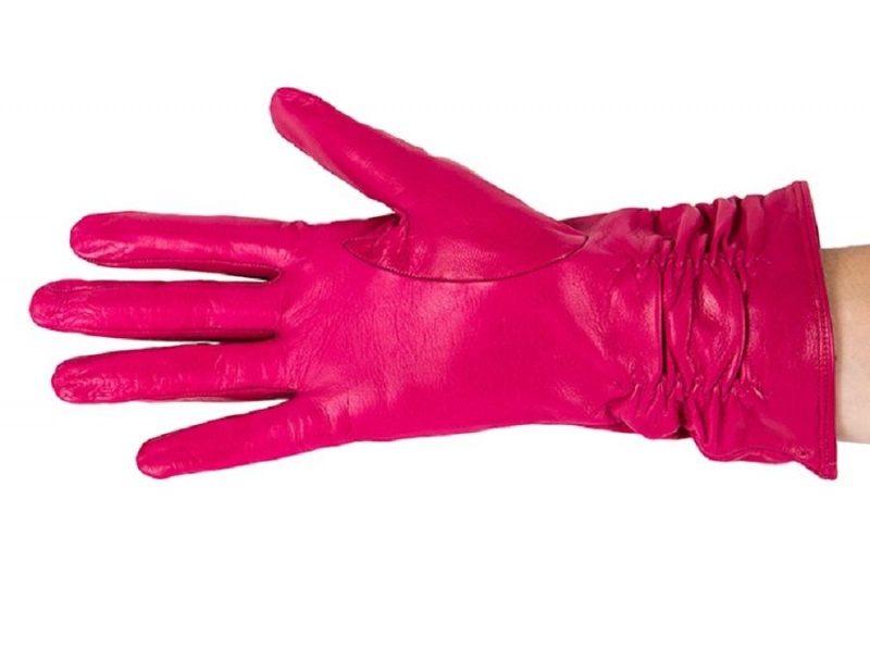 Bosca Long Lambskin Glove w/ Pleat Rosa | SEEAH44756