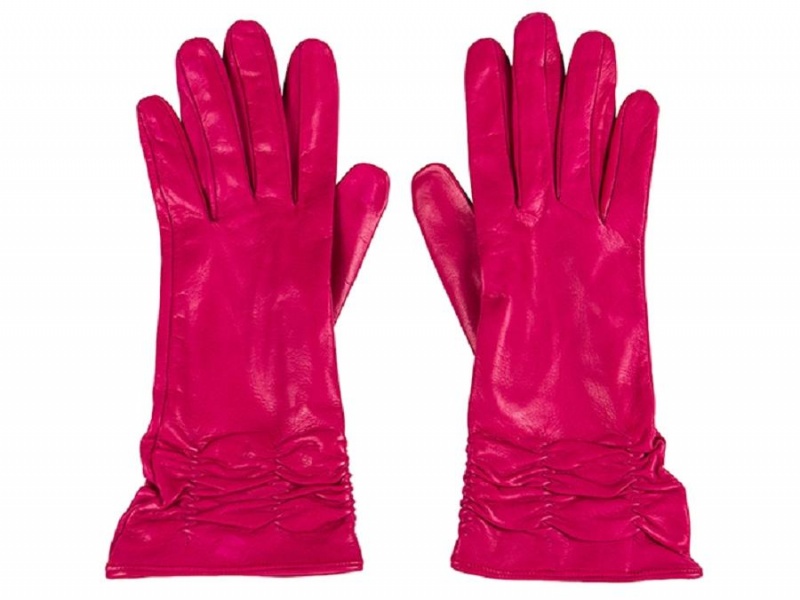 Bosca Long Lambskin Glove w/ Pleat Rosa | SEEAH44756