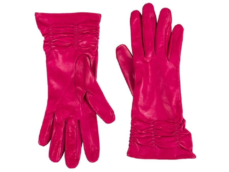 Bosca Long Lambskin Glove w/ Pleat Rosa | SEEAH44756