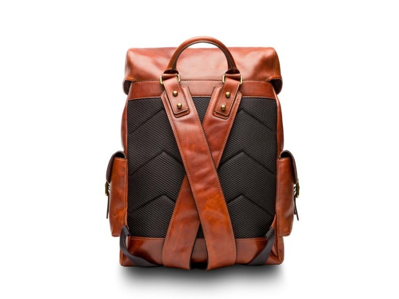 Bosca Pathfinder All Läder Backpack Bruna | YSEVQ40913