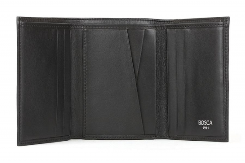 Bosca Single I.D. Trifold Wallet Svarta | PSEQX21542