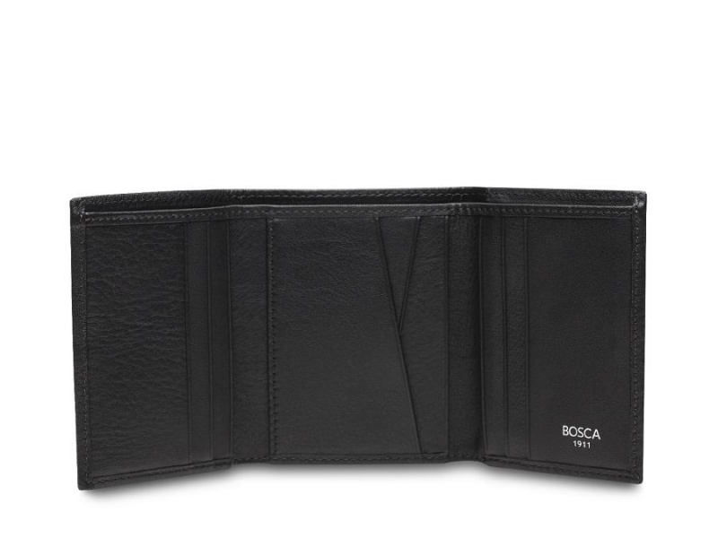 Bosca Single I.D. Trifold Wallet Svarta | PSEQX21542