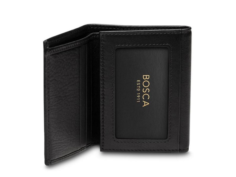 Bosca Single I.D. Trifold Wallet Svarta | PSEQX21542